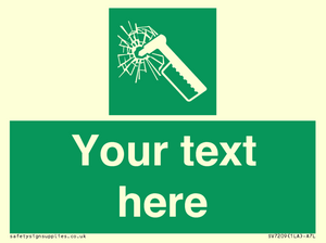 Custom sign safe condition emergency hammer